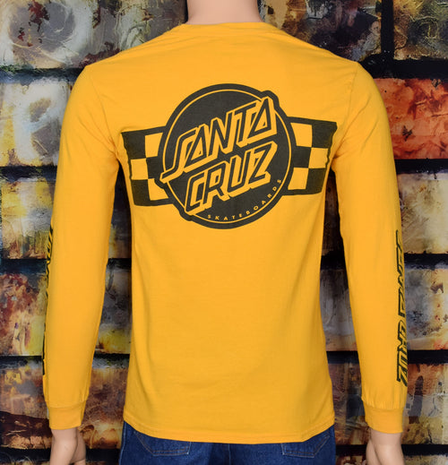 Yellow/Black SANTA CRUZ SKATEBOARDS Long Sleeve T-Shirt- S