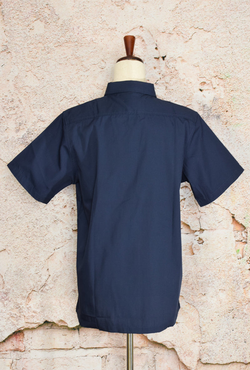 NEW W/ TAGS Men's Vintage Harriton Dark Blue Short Sleeve Snap Button Shirt - L/G