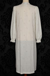 Vintage 80s/90s White Floral BETH MICHAELS Long Sleeve Snap Button Nightgown - S