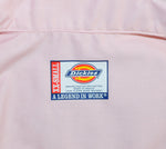 Pink DICKIES Button Up Short Sleeve Work Shirt - XXS
