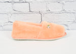 Vintage Peachy LOVE MATES Faux Fur Peep-Toe House Slippers - Medium