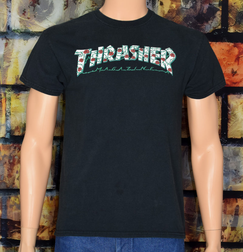 Black THRASHER MAGAZINE Rose & Thorns Short Sleeve T-Shirt - M