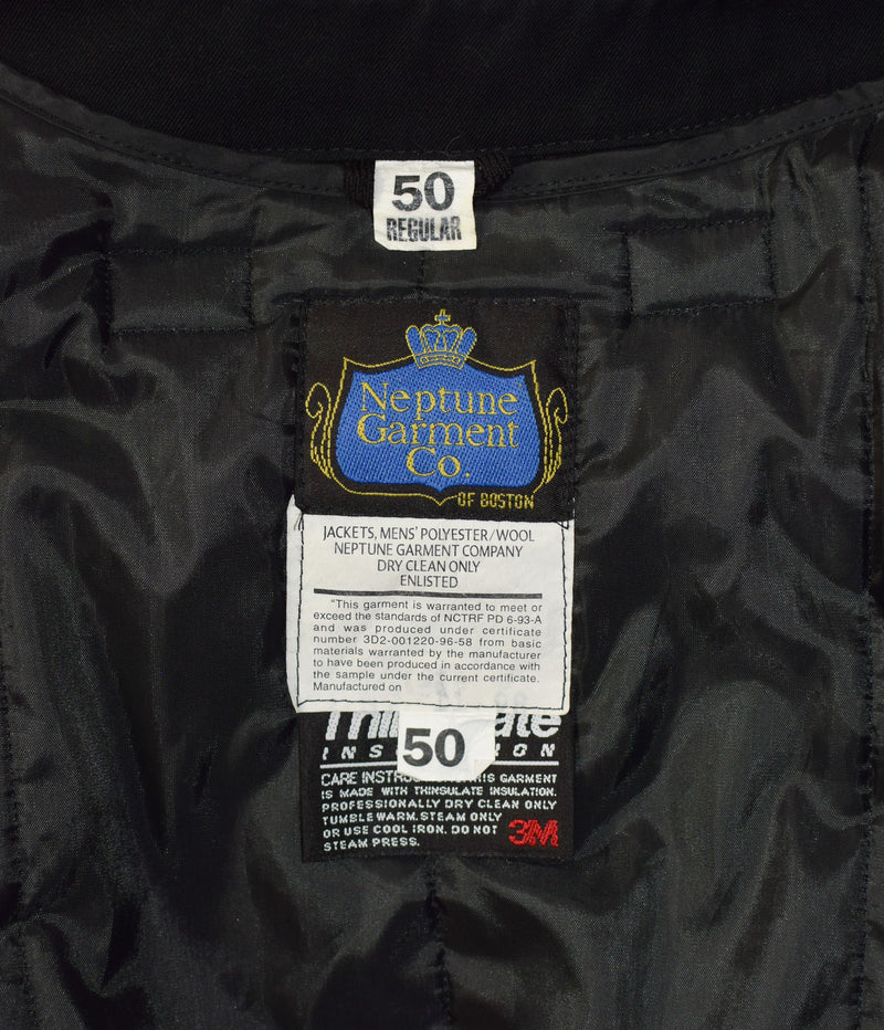 Vintage Black NEPTUNE GARMENT CO. Thinsulate Military Harrington Jacket - 50 Reg.