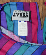 Vintage 80's Multicolor Striped TABBY OF CALIFORNIA Midi Dress - 10