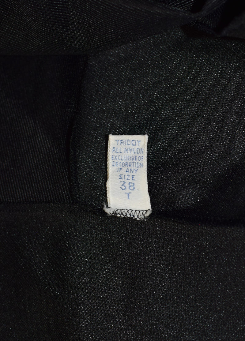 Vintage 50s Black VANITY FAIR Nylon Tricot Slip Dress - 38 T