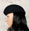 NEW Vintage Women's Sam Bonk Black Beret Cap - 21-1/2"