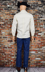 Vintage 70s White LEVI'S PANATELA TOPS Long Sleeve Snap Button Up Shirt Jacket - Small