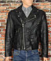 Vintage Black Leather WILSONS "The Leather Experts" Heavy Biker Jacket - L