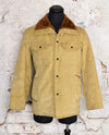 Vintage 70s Tan Suede & Brown Faux Fur TOWNCRAFT JCPENNY Lined Snap Button Coat - M