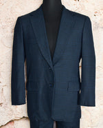 Vintage Black & Blue Plaid UNBRANDED England Made 2pc. Suit