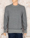 Grey/Blue Striped BEN SHERMAN Pullover Sweater - XXL