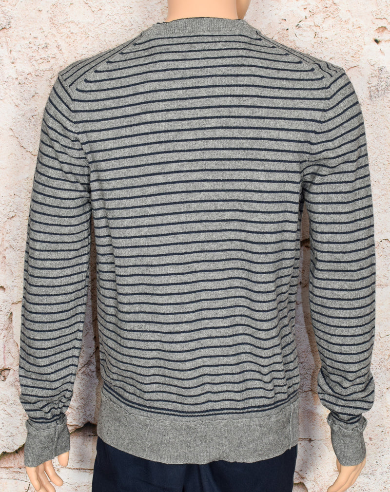 Grey/Blue Striped BEN SHERMAN Pullover Sweater - XXL