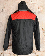 Vintage Black & Red SNOW-SHIELD by SAMCO Coat w/ Detachable Hood