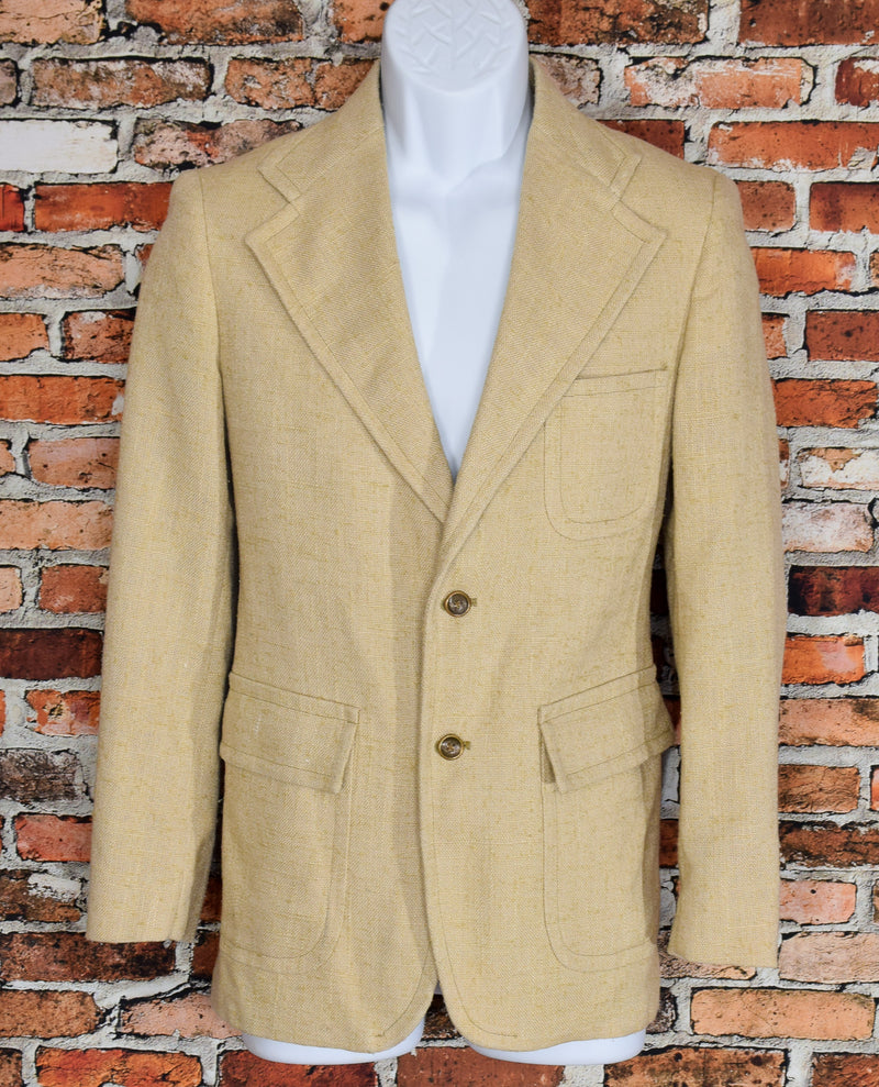 Vintage 60s/70s Tan Tweed SAMPECK Summer Blazer