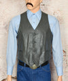 Vintage Grey Leather PIONEER WEAR Leather Vest - 40