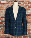 Vintage 80's Green Tartan PENDLETON Plaid Wool Sports Coat - 18