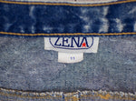 Vintage 80s Blue Acid Wash ZENA Button Down High Waisted Maxi Denim Skirt - 11