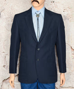 Vintage 70s Dark Blue LEVI'S "Western Wear" Polyester Blazer - 42R