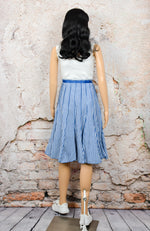 Blue Gingham SWEET SALT Pleated High Waisted Midi Skirt - M