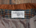Vintage 80's Brown Multicolor Plaid INTERNATION SCENE Tweed Sports Coat - 13/14