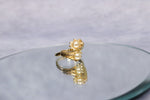 Gold Tone Double Faux Pearl Ring