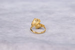 Gold Tone Double Faux Pearl Ring