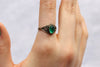 Silver Tone Emerald Moonstone Ring