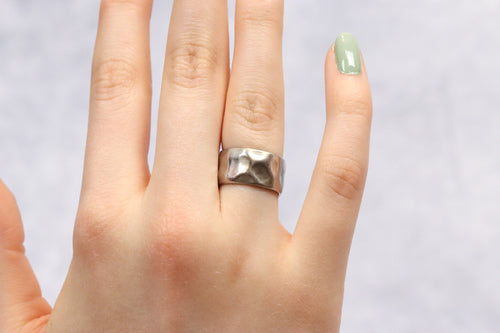 Silver Ripple Textured Ring