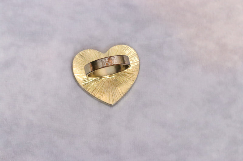 Gold Tone Black Heart Ring