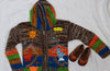 Vintage Multicolor Knitted Zip Up Jacket w/ Embroidery and Felt Accents