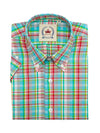 New w/ Tags RELCO LONDON Turquoise Multi Check Button Down Shirt