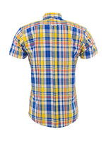 New w/ Tags RELCO LONDON Yellow & Blue Check Button Down Shirt