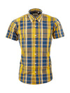 New w/ Tags RELCO LONDON Mustard & Blue Check Button Down Shirt