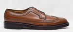 Vintage Brown FLORSHEIM IMPERIAL Grain Textured Leather Wingtip Oxford Dress Shoes - 9 2A