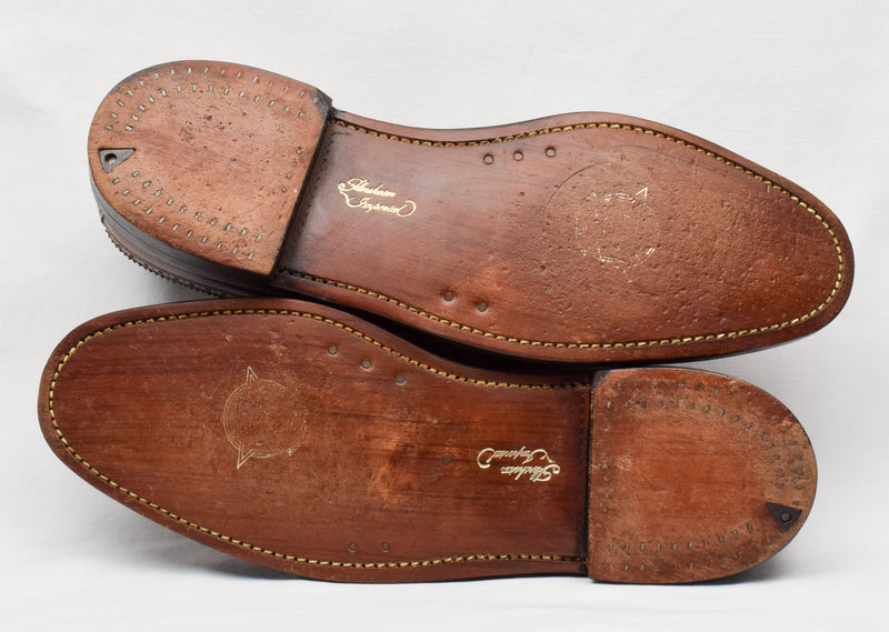 Vintage Brown FLORSHEIM IMPERIAL Grain Textured Leather Wingtip Oxford Dress Shoes - 9 2A