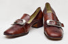 Vintage Brown Leather AMALFI by RANGONI Buckle Heel Pump Loafers - 7-1/2 B