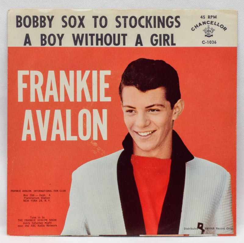 1959 Chancellor Records - Frankie Avalon "Bobby Sox to Stockings" - 7" Record, 45 RPM