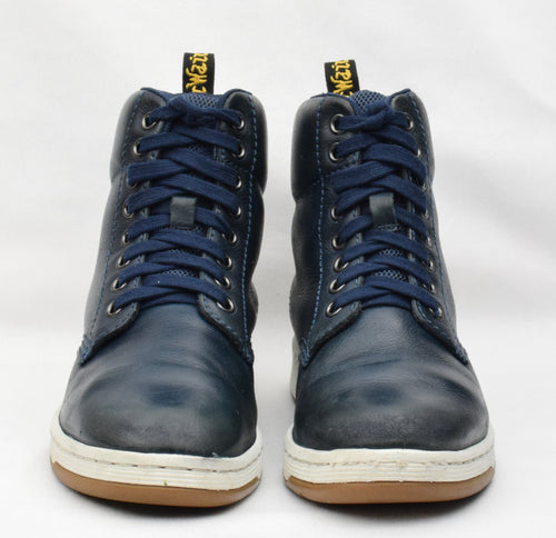 Blue DR. MARTENS "Rigal" Leather Lace Up High-Top Sneaker Ankle Boots