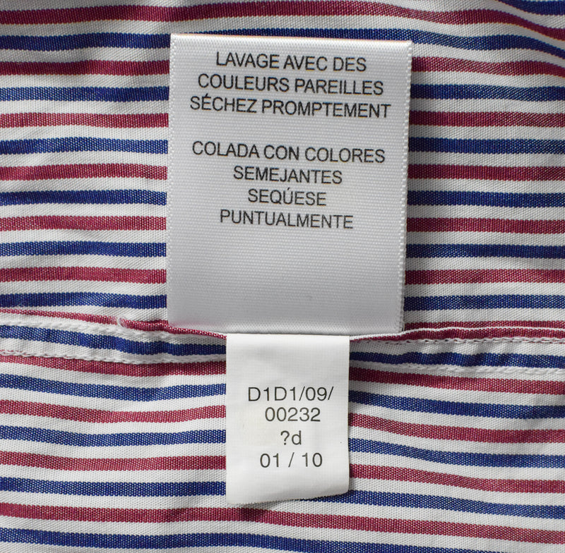 Red & Blue Striped BEN SHERMAN Long Sleeve Button Up Shirt - XL