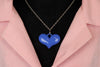 Plastic Blue Heart Chain Necklace