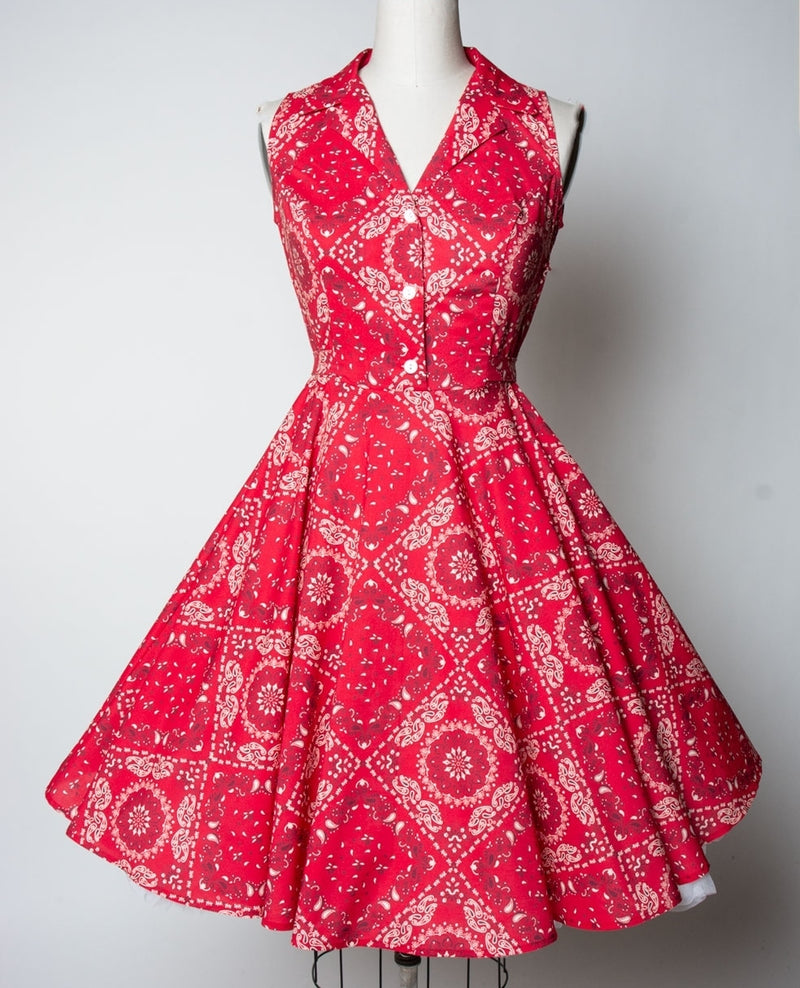 NEW W/ TAGS Heart of Haute Red Bandana "Staci" Dress - Large