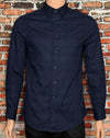 Black & Bluish-Grey Polka-dot BEN SHERMAN Long Sleeve Button Up Shirt - 15 32-33