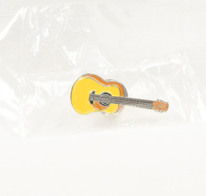 NEW Yellow Acoustic Guitar Enamel Pin