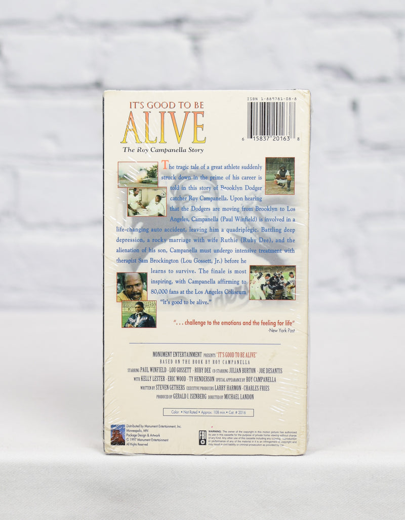 NEW/SEALED It's Good to Be Alive: The Roy Campanella Story - 1997 Monument Entertainment VHS