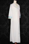 Vintage 2 Pc White Nylon Ribbon Accent Nightgown Robe - M