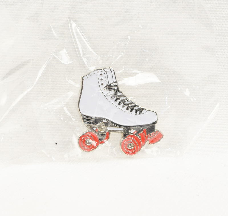 NEW White Roller Skate Enamel Pin