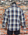 Vintage 90s Brown/Blue/Grey Tartan Plaid WINDBREAKER Insulated Flannel Shirt - M