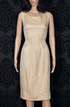 Vintage 50's Gold MARI Exclusively for LORD + TAYLOR Dress w/ Train
