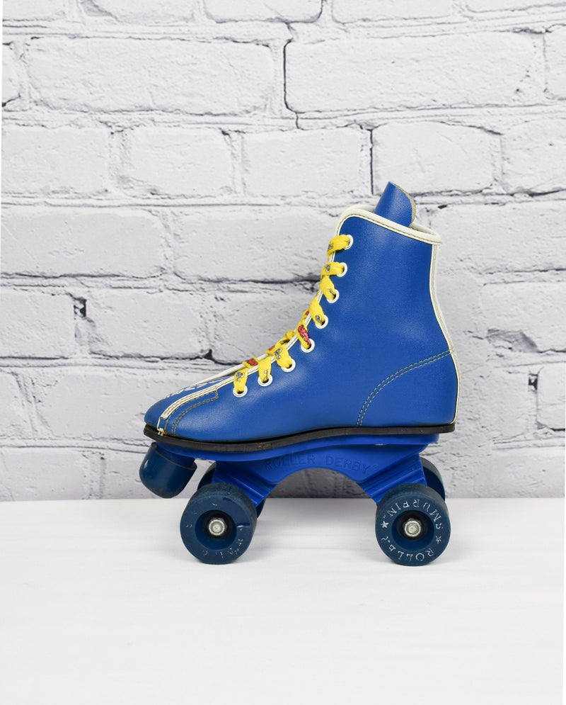 Vintage 80s Kid's Smurfs Blue Roller Smurfin' Roller Derby Skates