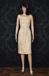 Women's Vintage 50s Gold Mari Exclusively for Lord + Taylor Dress w/ Train